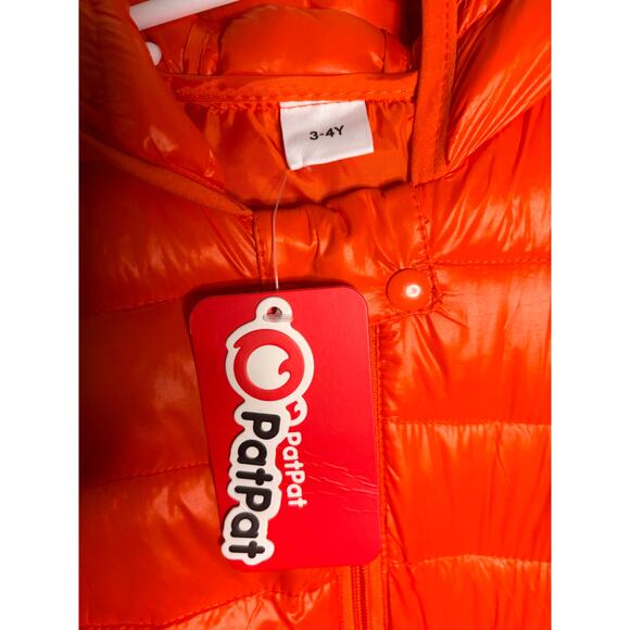 Bright Orange Toddler Puffer Jacket, Sz 3-4 Years - Picture 6 of 7